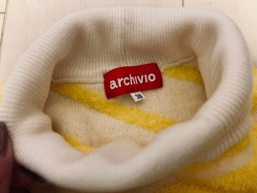 archivio イエロー ストライプ セーター 38