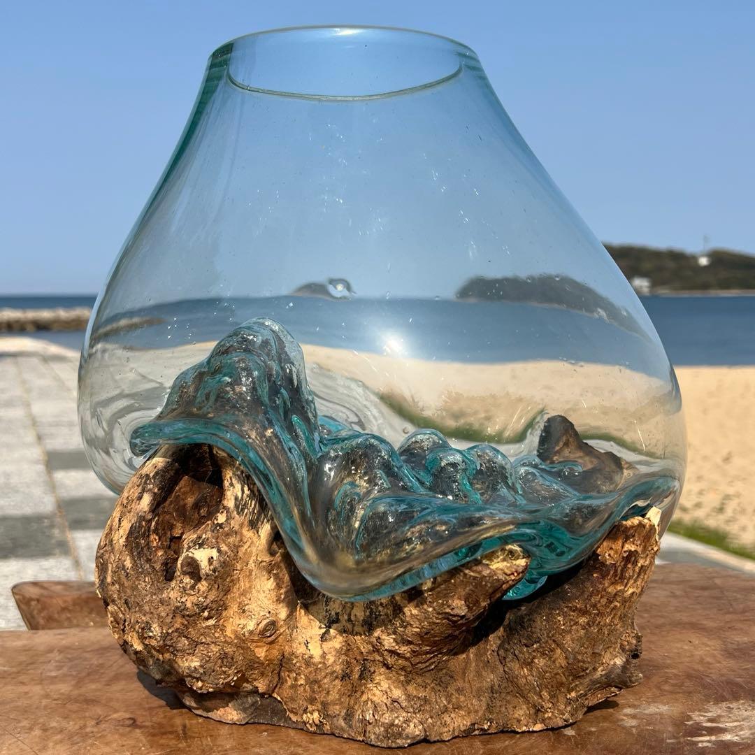 流木ガラス オブジェ超特大I 花瓶 金魚鉢 水槽 テラリウム 観賞魚 メダカ容器