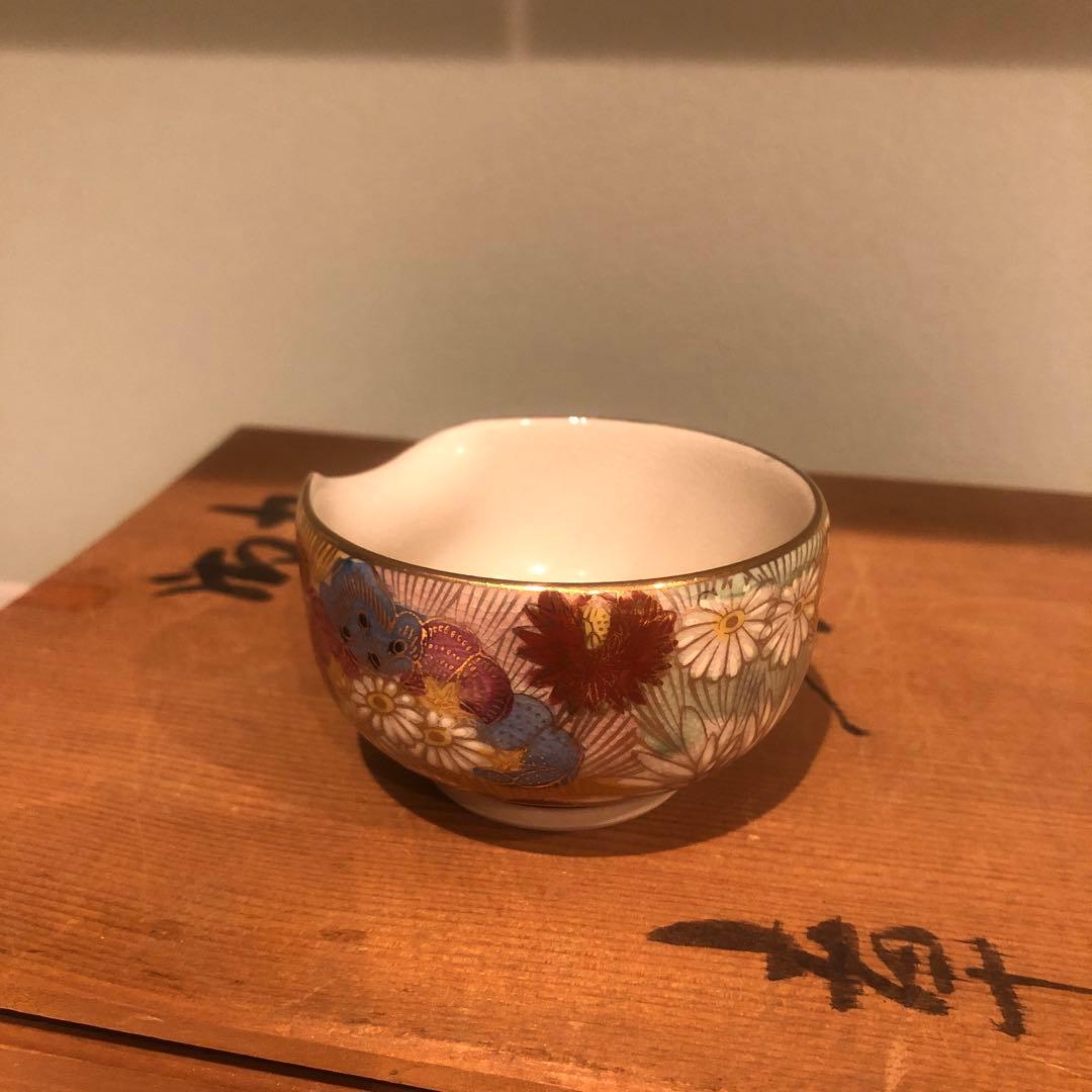 ⭐︎九谷焼　章山　茶器　7点セット　色絵　金彩　花詰　急須　湯呑　茶道具　煎茶道具