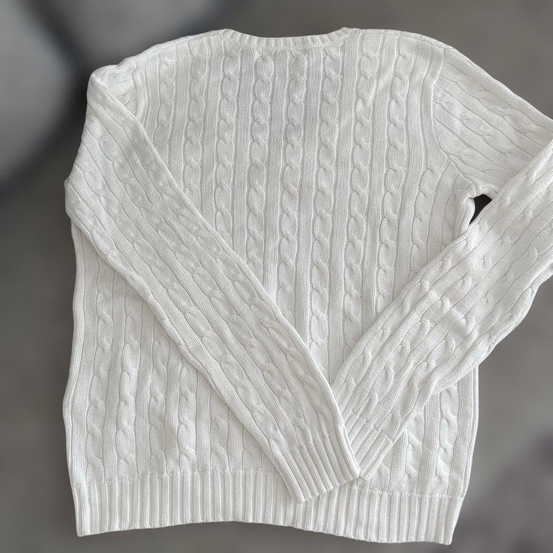 【極美品】RALPH LAUREN SPORT ホワイト Vネックセーター
