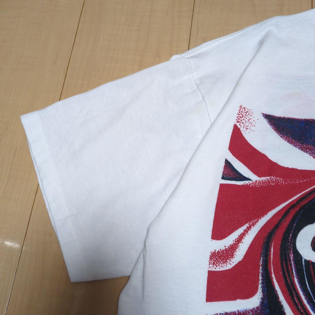 ヴィンテージ oasis オアシス ユニオンジャックロゴTシャツ ホワイト XL