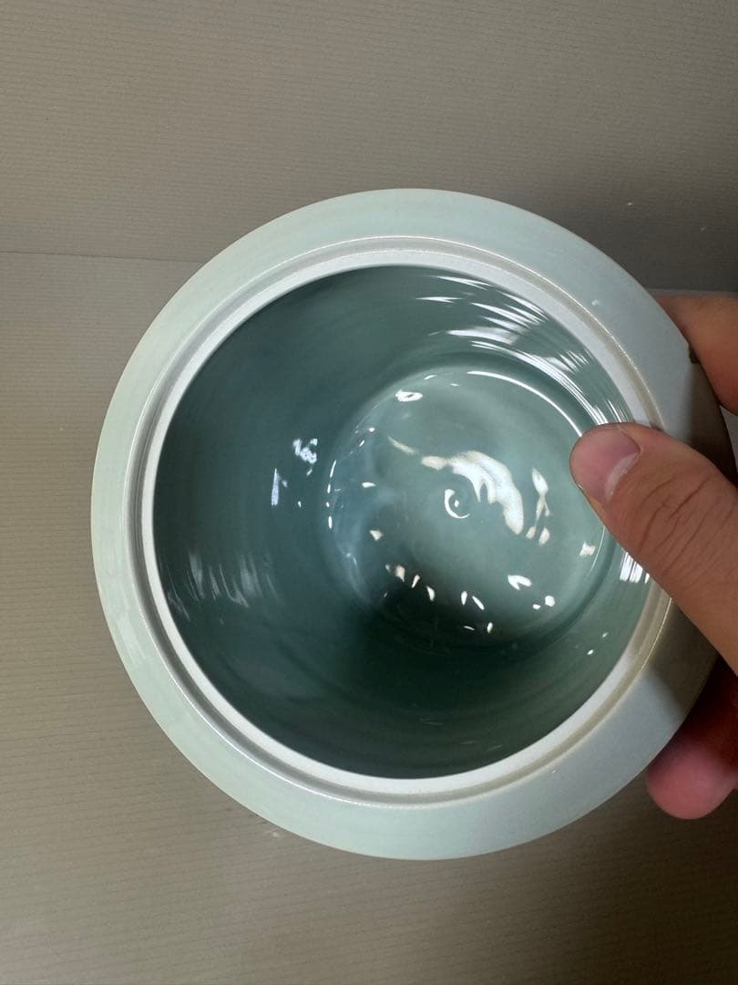 2447 茶道具 皆具 飛青磁 鼓形 横山瑞祥作