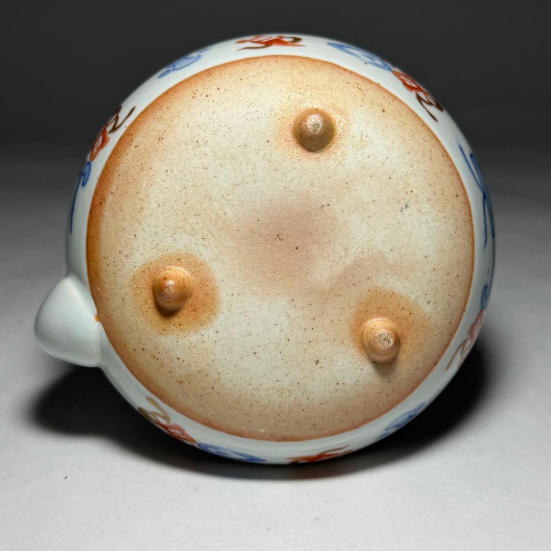◆伊万里 染錦金彩花鳥文銚子一対 酒器 上手品 明治時代◆