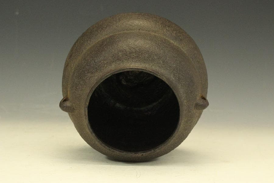 茶道具 瓢箪釜 松紋 環付(メ1280)