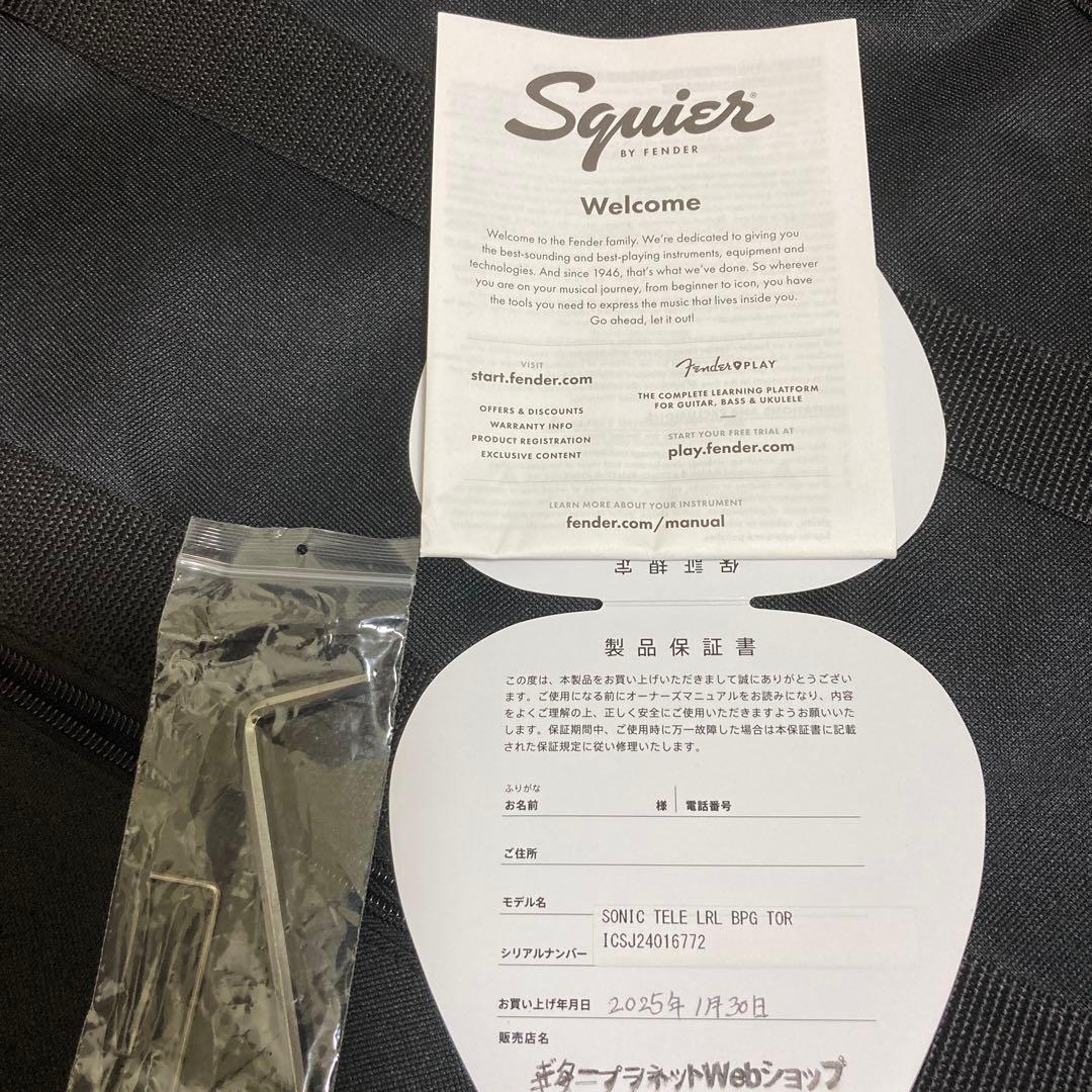 全く未使用品（超美品）スクワイアテレキャスレッド