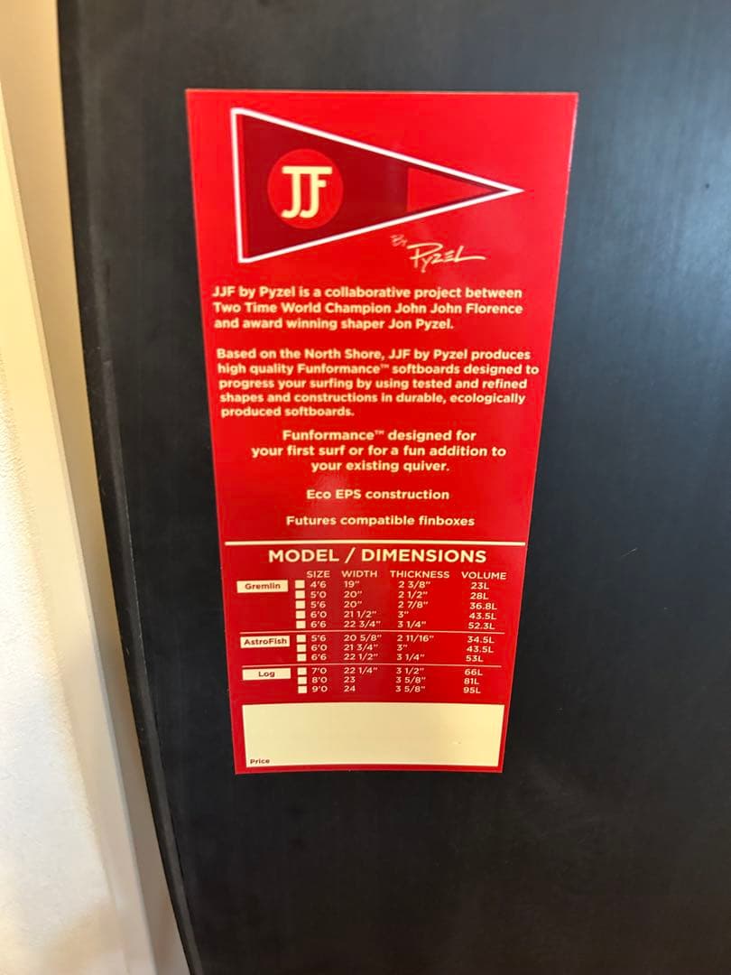 新品！パイゼル サーフボード JJF GREMLIN5’0 JJFフィン付き！