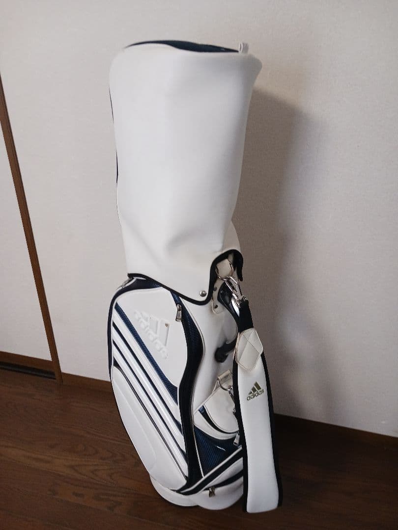 adidas キャディバッグ ホワイト/ネイビー