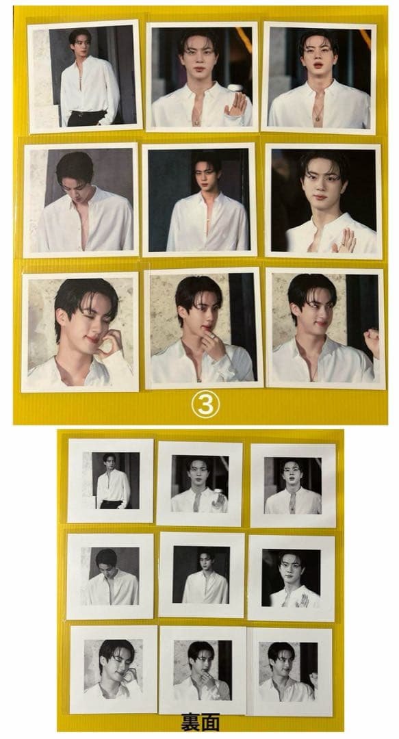BTSJINフィルムブックマーク・ロングステッカー・両面ホログラムフォトカード①