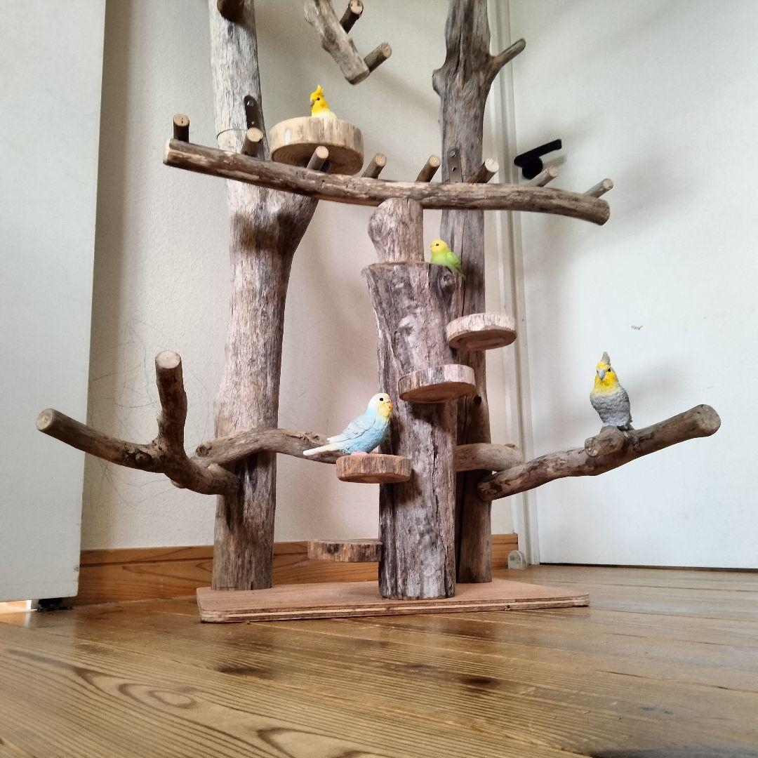 ことり バードアスレチックジム大型 天然木 自然木 流木 止まり木 インコ