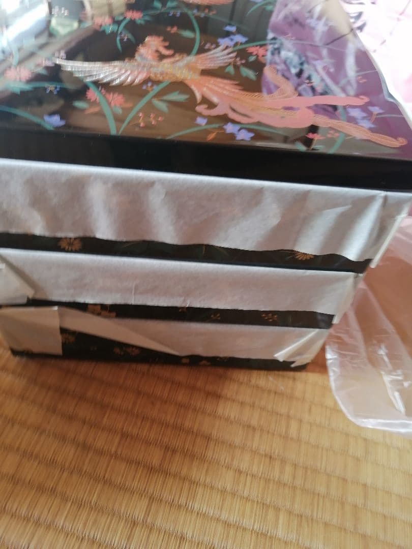 【未使用】山中漆器 正倉院風蒔絵 鳳凰 重箱 三段重 おせち