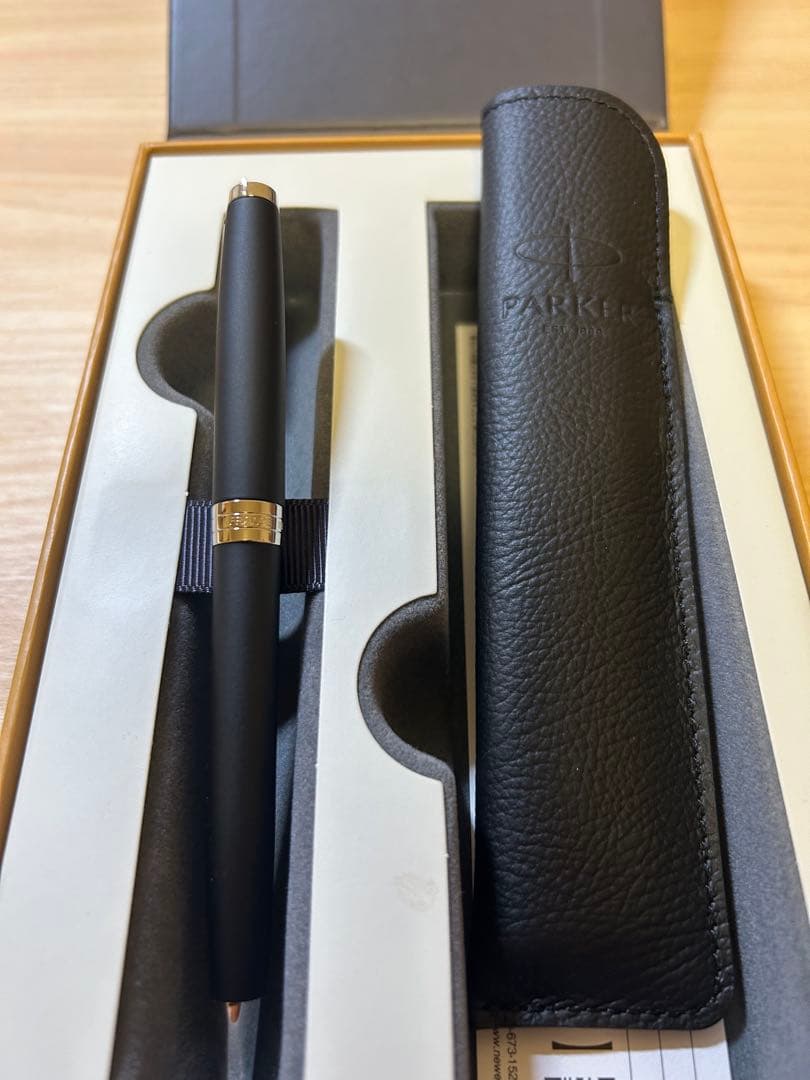 PARKER ソネットマット ブラック レザーケース付き