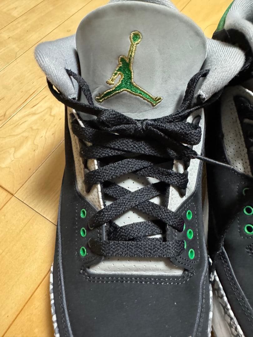 Air Jordan 3 ブラック/グレー/グリーン