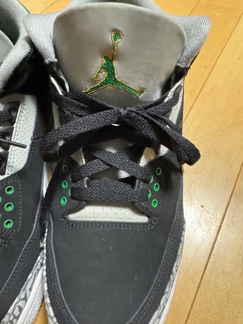 Air Jordan 3 ブラック/グレー/グリーン