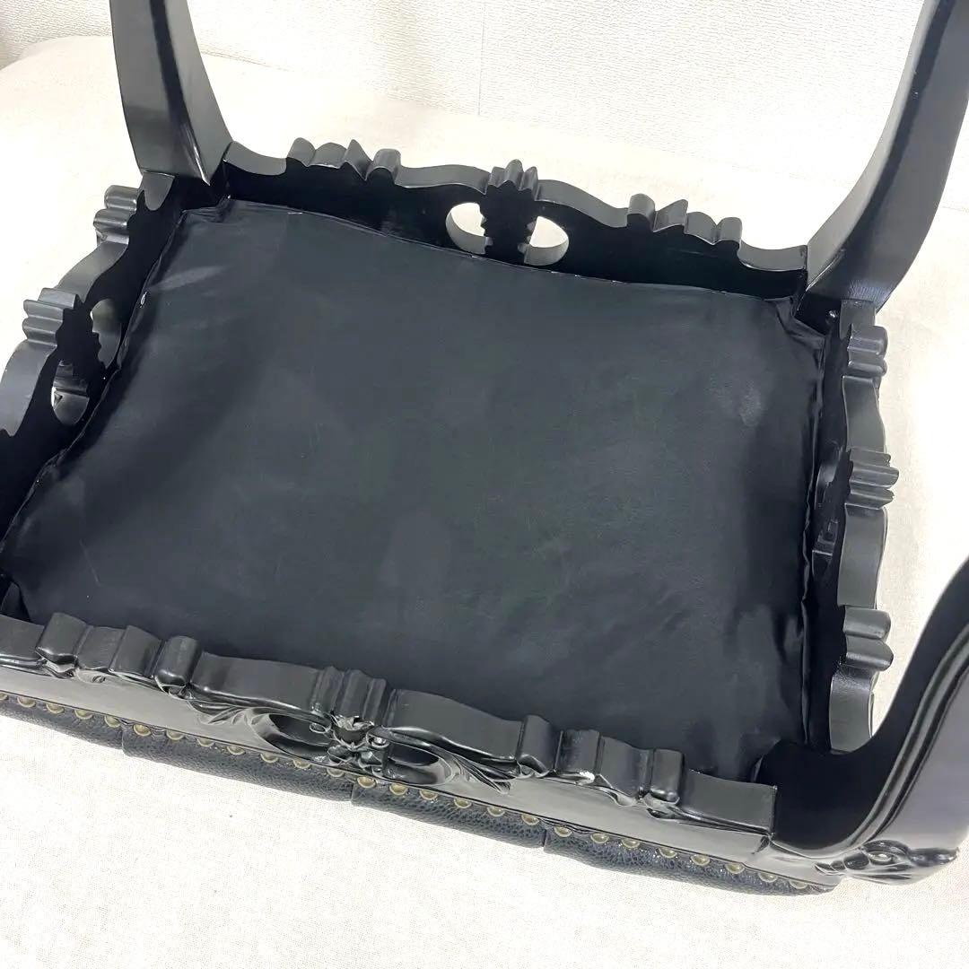 【美品】ロココ様式 アンティーク調 オットマン スツール 彫刻 ブラック