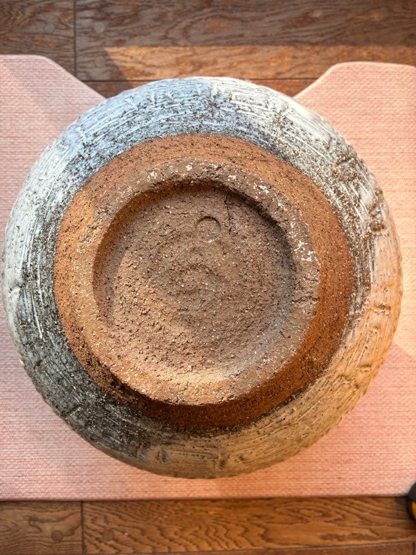 【大迫力】現代作家物 白釉 鉄絵 大壺 花器 34cm 銘あり 壺 陶芸