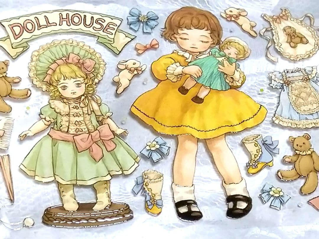 残２☆SALE✩再販✩J199＃朵拉的玩偶屋(晶透)切り売り海外人物マステ女の子