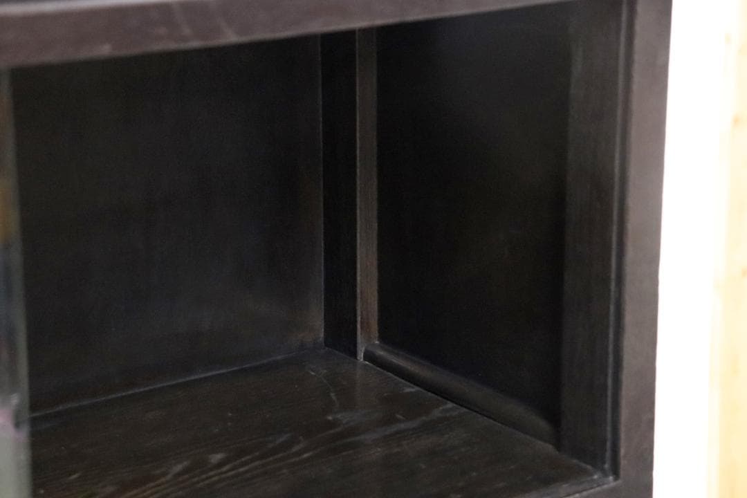 レトロ ガラス キャビネット ダイヤガラス 食器棚 書棚 本棚 本箱 収納 水屋