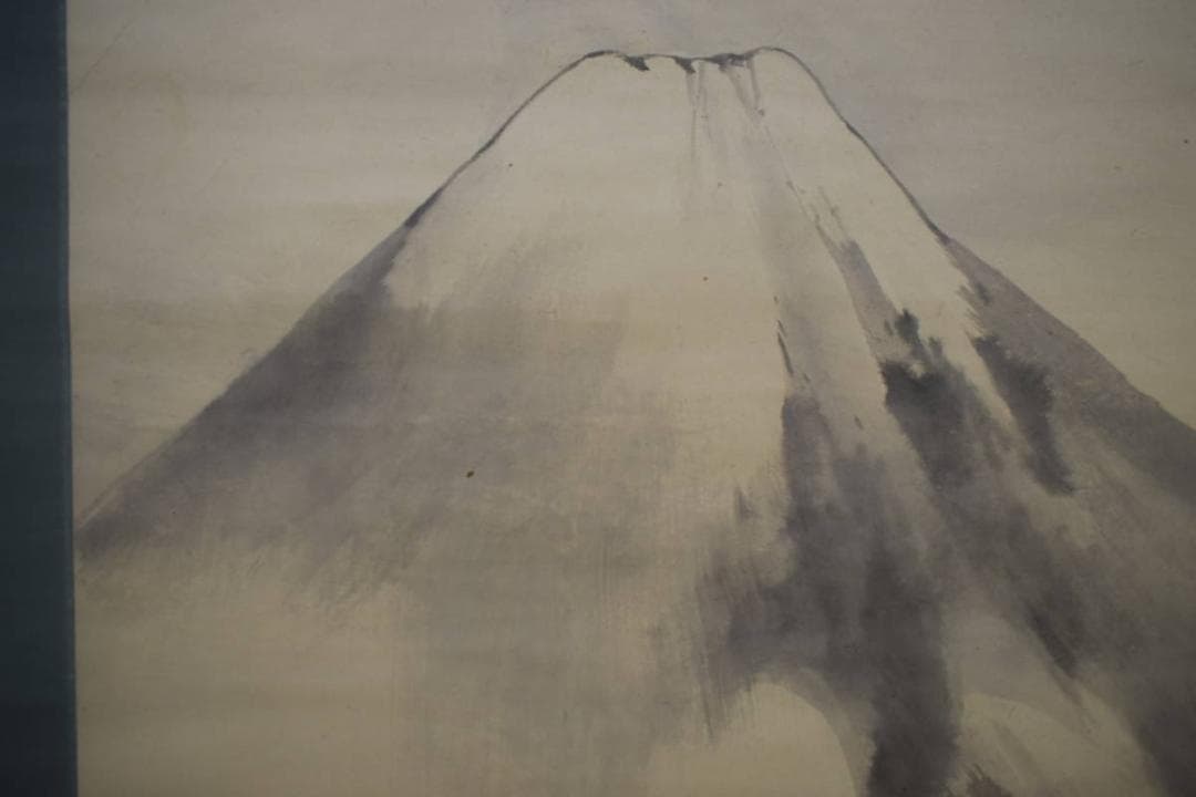 真作/古市金峨/富士山水/昇龍図/大幅/布袋屋掛軸HJ-709