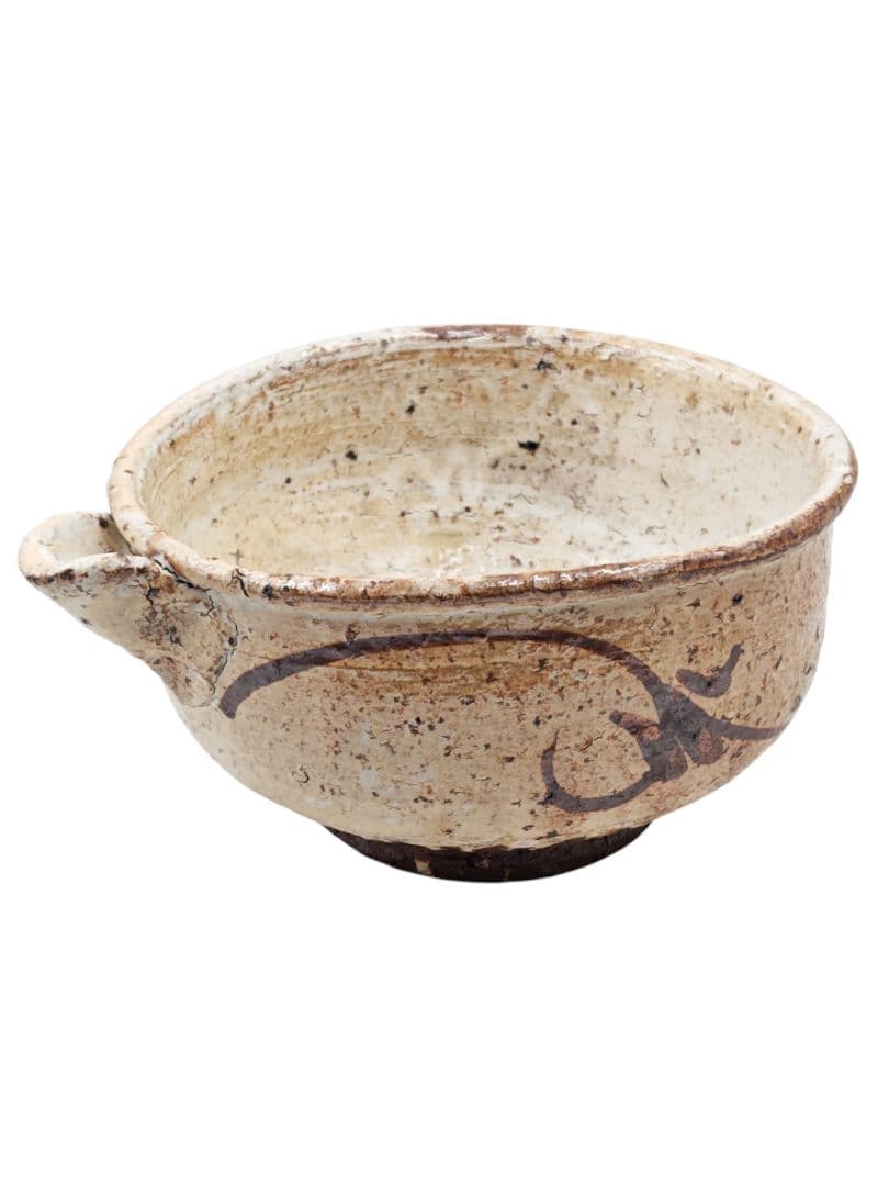 唐津焼 【中川自然坊】『粉引 唐津 片口 鉢』 幅約２４cm 在印 桐共箱 鉢