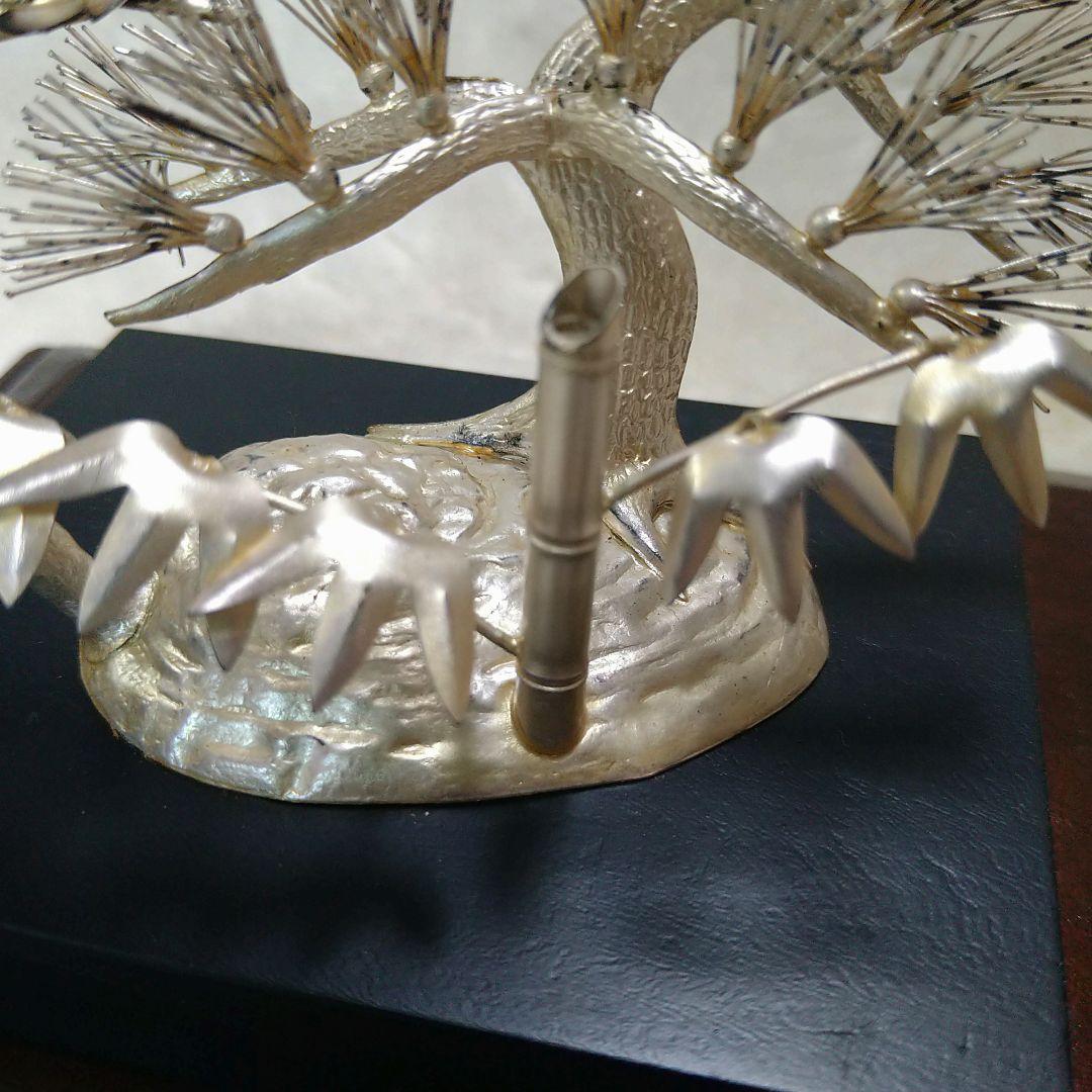 純銀製 松竹梅置物 開運