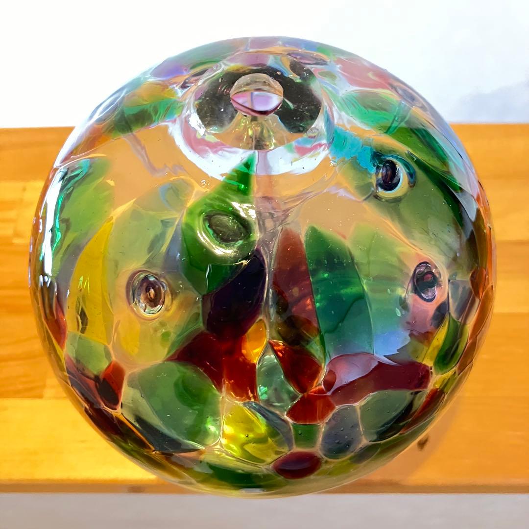 ガラス美術品　宙吹きガラス　オブジェ　インテリア　花瓶