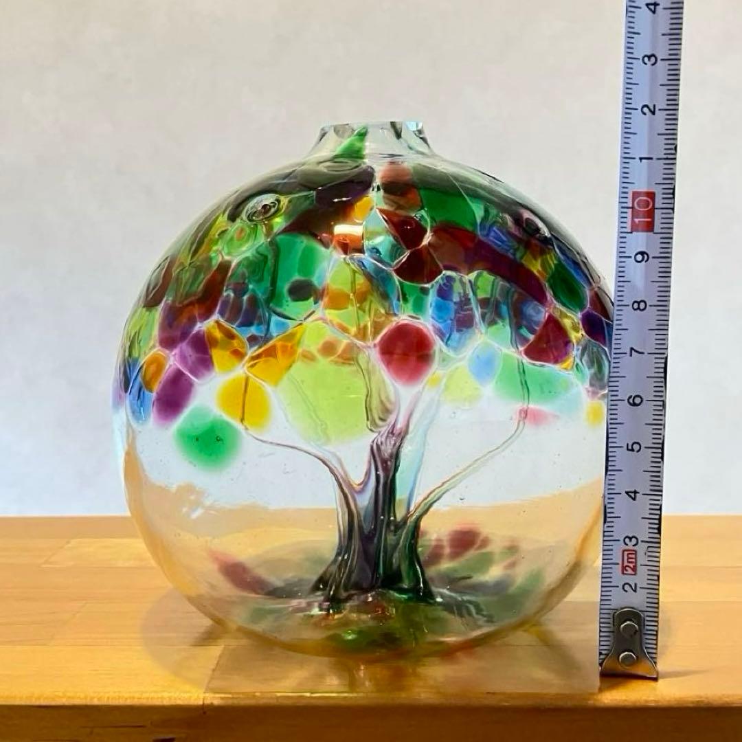 ガラス美術品　宙吹きガラス　オブジェ　インテリア　花瓶
