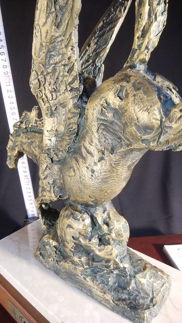 や*す様 ブロンズ像 西望「春風」ペガサス天馬 高3４c重６kg/彫刻銅像/干支