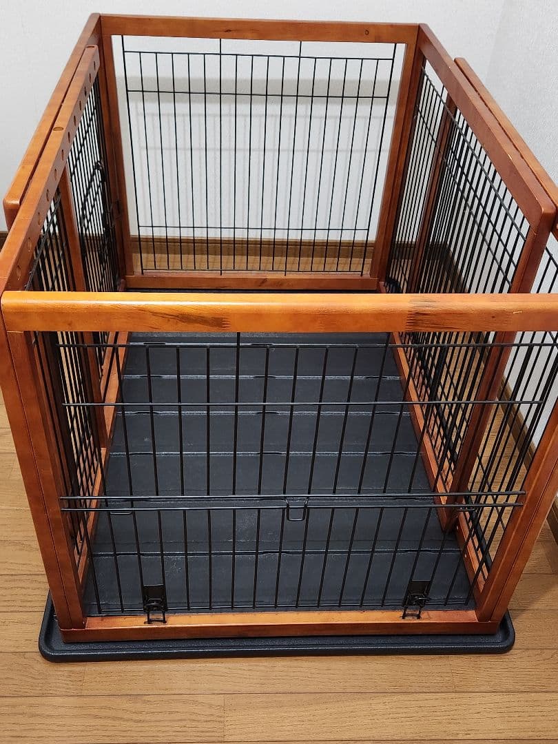 犬用ペットサークル 木製フレーム ブラウン