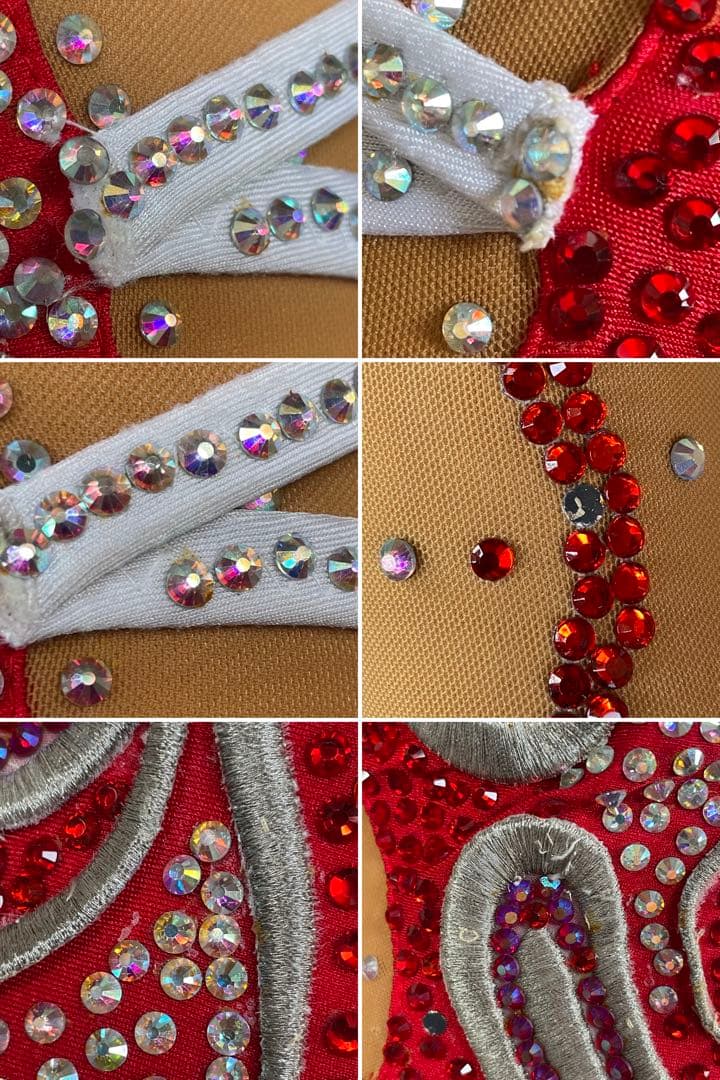 社交ダンス　ラテンダンス　ドレス衣装　赤　S1118