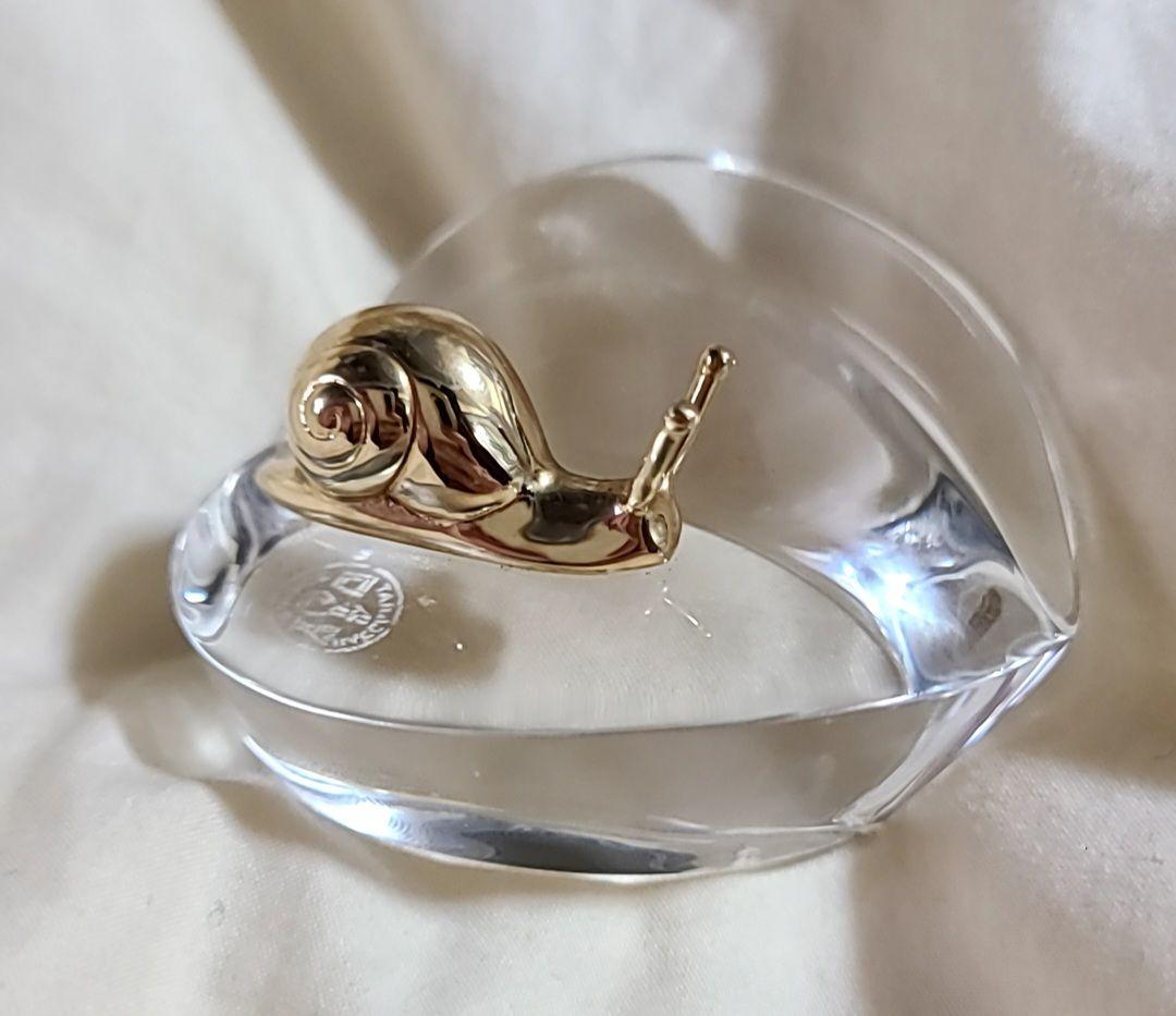Baccarat バカラ　緑色ガラス カエル カタツムリ