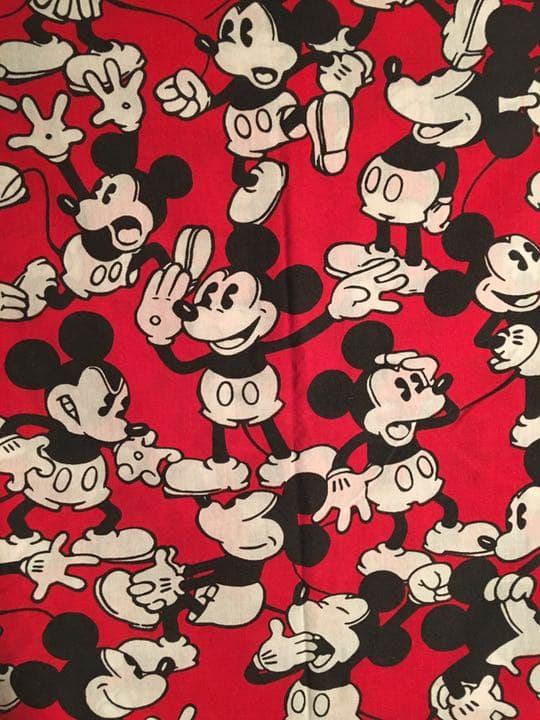 稀少！60s〜 Disney ミッキー 総柄 ヴィンテージシーツ 大判 USA