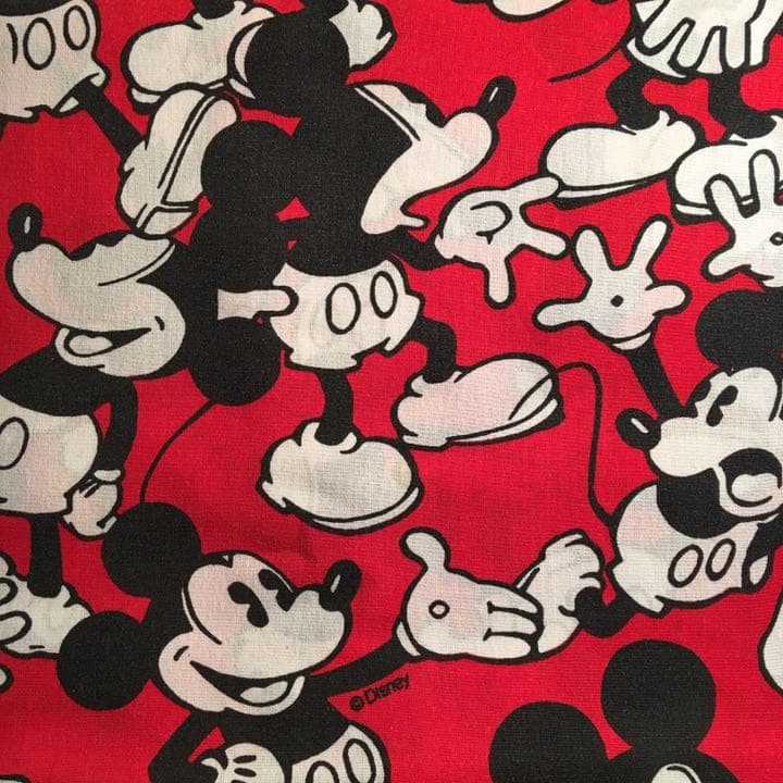 稀少！60s〜 Disney ミッキー 総柄 ヴィンテージシーツ 大判 USA
