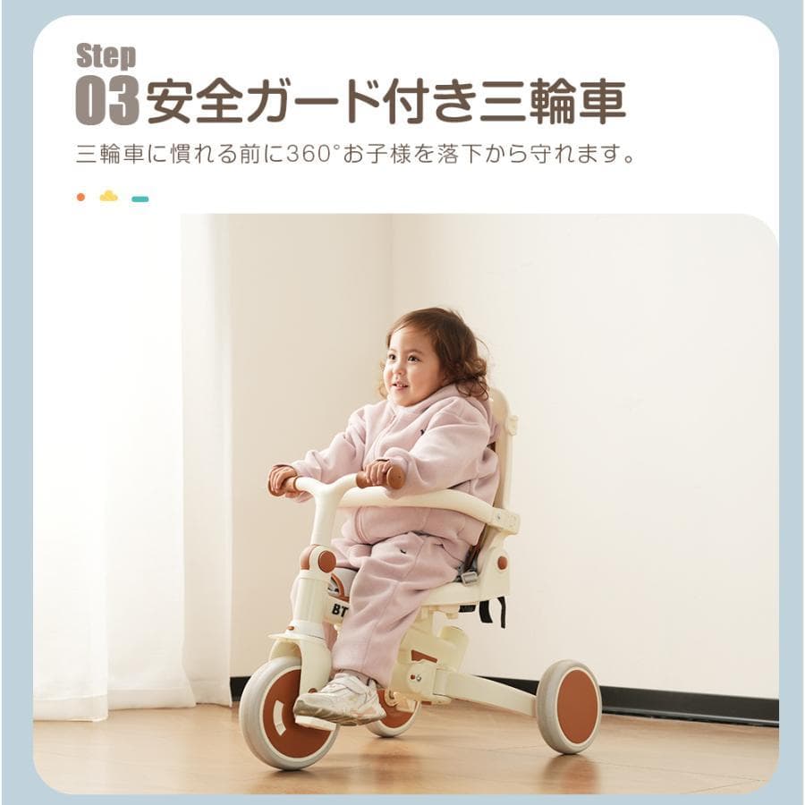新品子供用三輪車 7in1 完全折りたたみ 三輪車のりもの1548-140