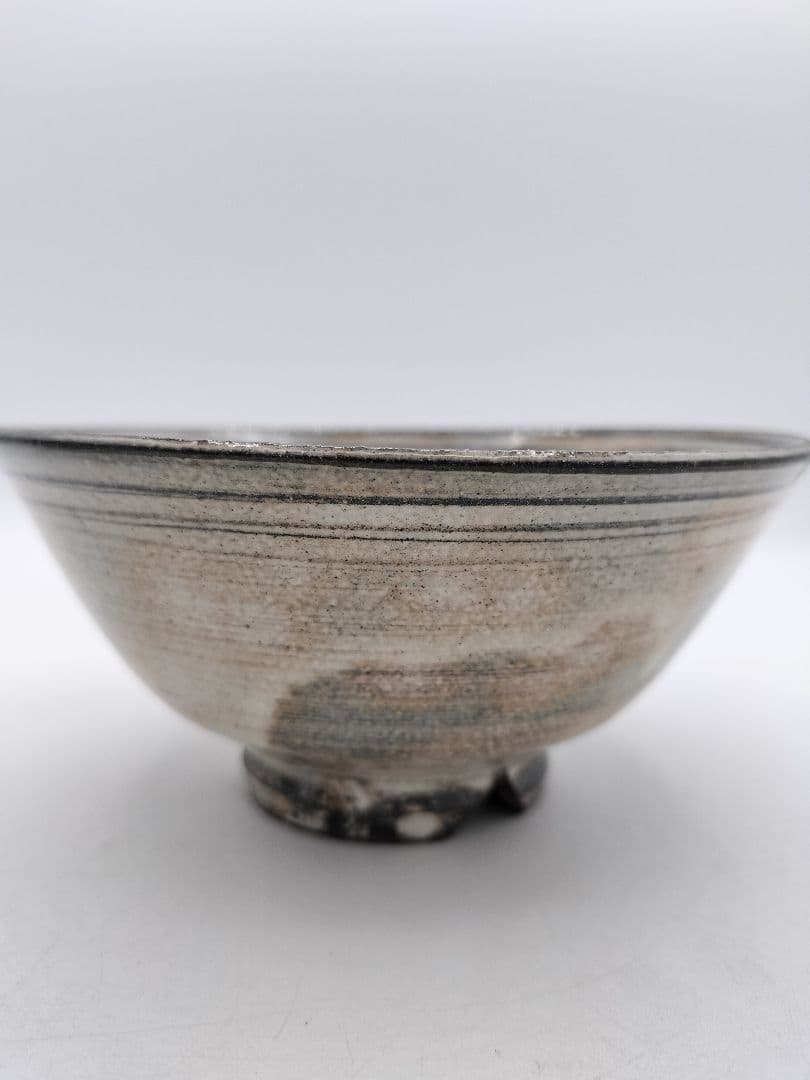 c698 数茶碗 9客 古萩 黄の瀬窯 木箱 茶道具 古物