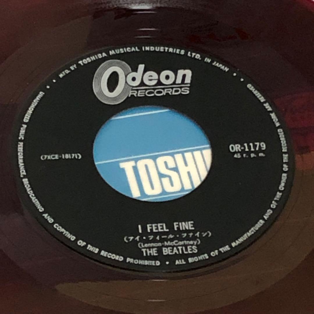 ビートルズ 美盤 ◉希少フチ有り400円盤(赤盤)●アイ フィール ファイン