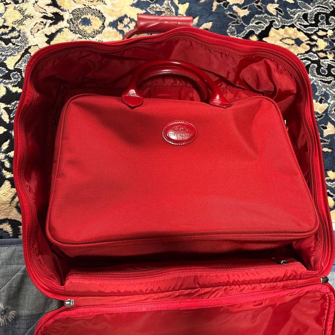 LONGCHAMP ロンシャン　スーツケース　キャーリーバッグ　旅行カバン　赤色
