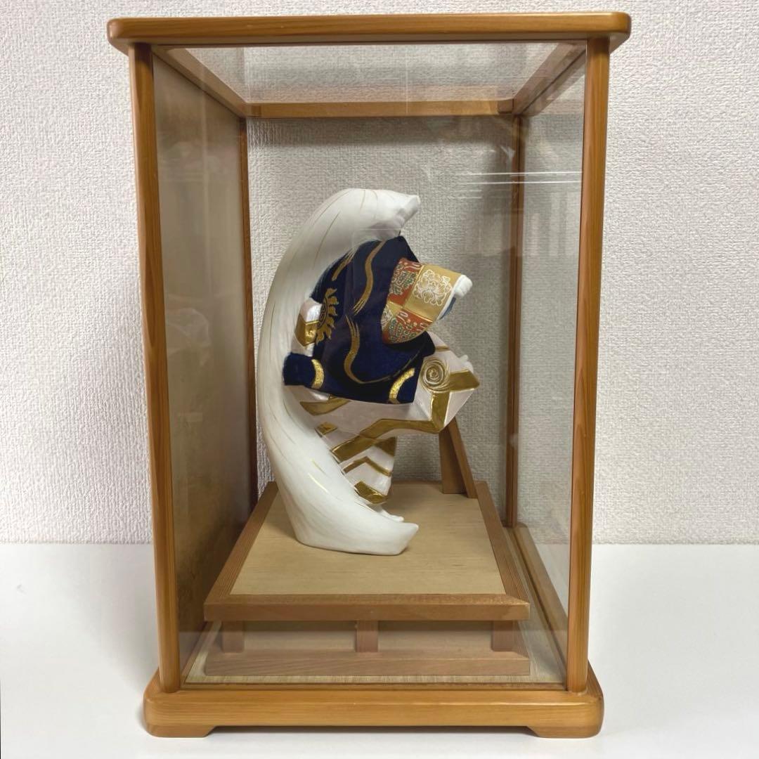 博多人形 鏡獅子 武吉國明 歌舞伎 博多人形商工業（協） 伝統工芸品 ケース付き