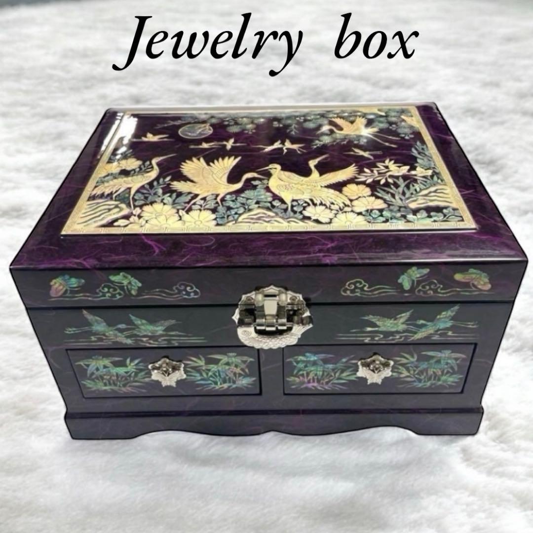 美しい✨ 韓国　螺鈿細工 漆器 小物入れ 宝石箱ジュエリーボックス伝統工芸