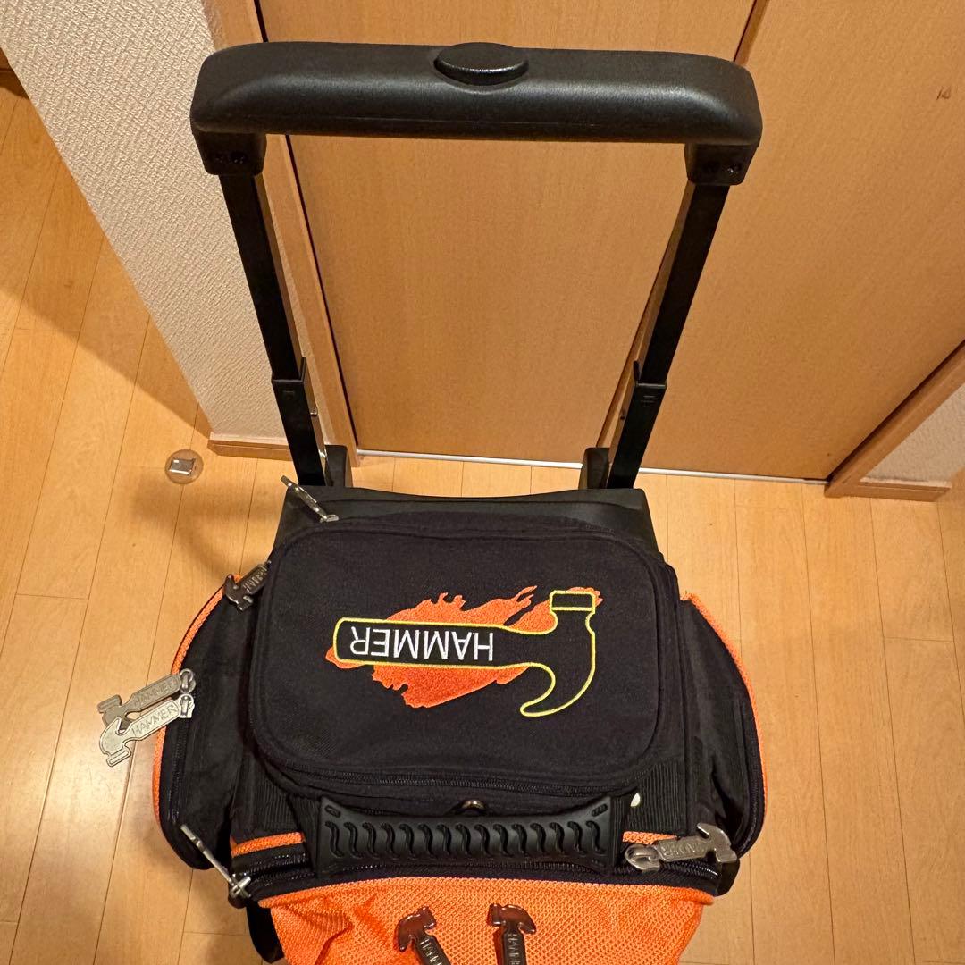 HAMMER ボウリング用バッグ 黒とオレンジ 3個入りバッグ