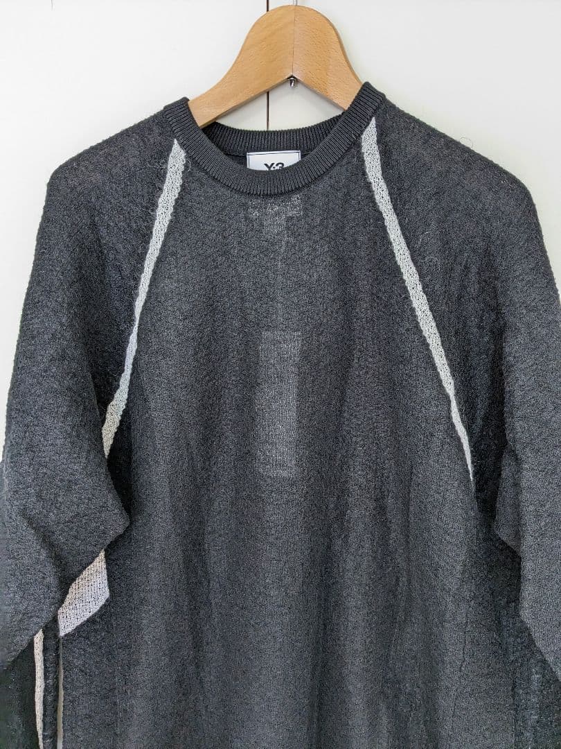 新品 Y-3 ワイスリー W CLASSIC SHEER ニット ロゴセーター