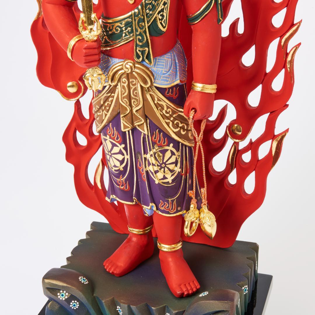 楠　立赤不動明王　70ｃｍ　濃彩切金 #072