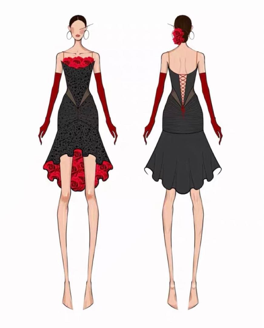 社交ダンスドレス　ラテンドレス　競技ダンスドレス