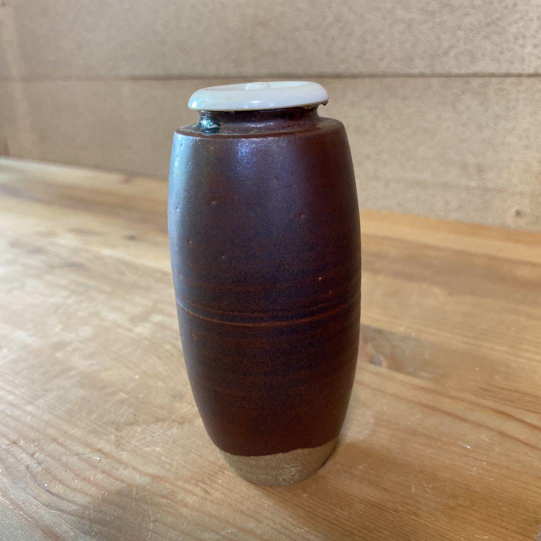 [茶道具]有祥作　鎗之鞘茶入(共箱) ○