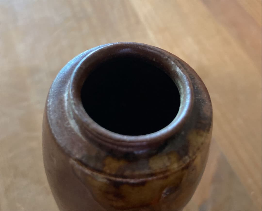 [茶道具]有祥作　鎗之鞘茶入(共箱) ○