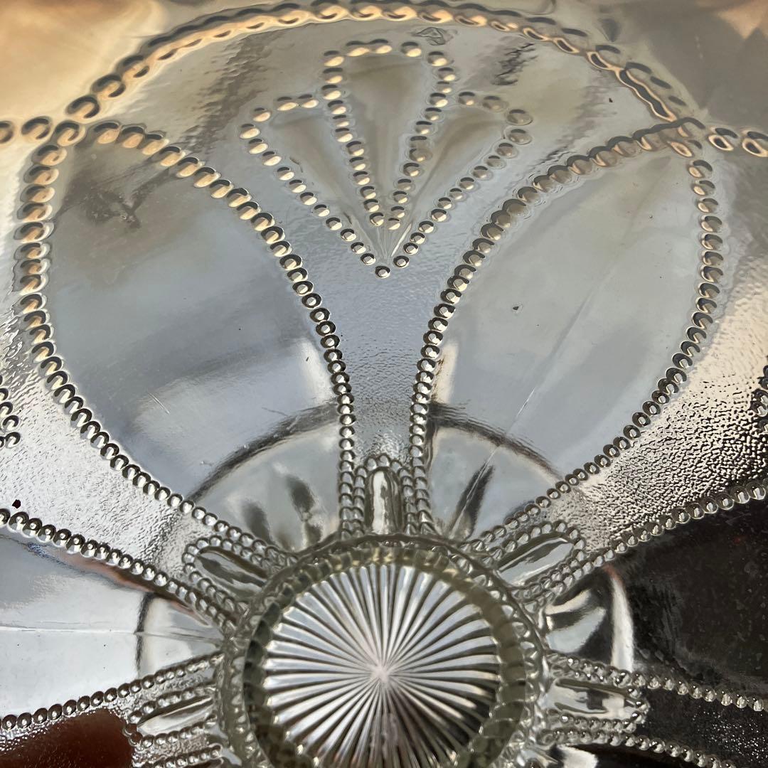 イギリスアンティーク　ノースウッド　オパールセントガラス大型コンポート