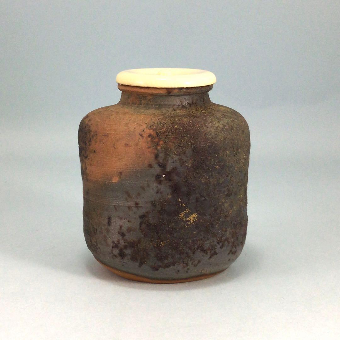 木村友敬（長十郎）　備前茶入　共箱　茶道具　濃茶入