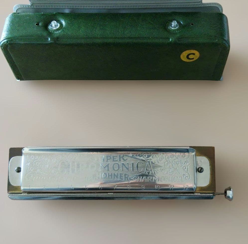 スーパー クロモニカ.クロマチツ Hohner ハーモニカ シルバー 、ケース付