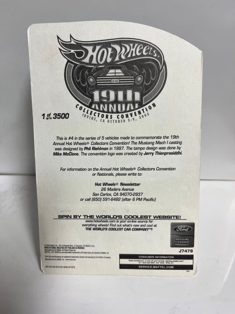 hotwheels コンベンション　3500台限定　マスタング　マッハ1 レア