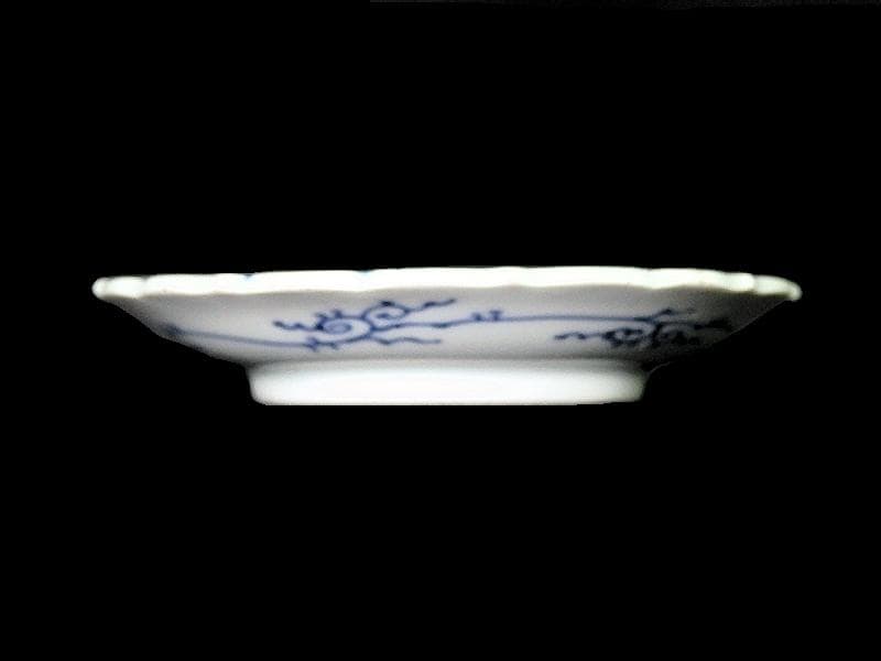 古伊万里　染付　朝顔にバッタの図　豆皿　手塩皿　D815AS-CQf