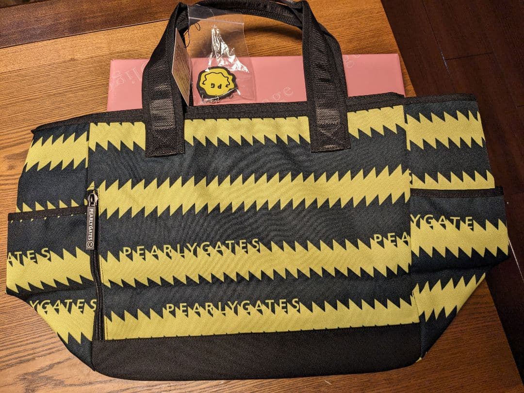 【新品、未使用】 パーリーゲイツ ボストンバッグ ギザギザボーダー柄